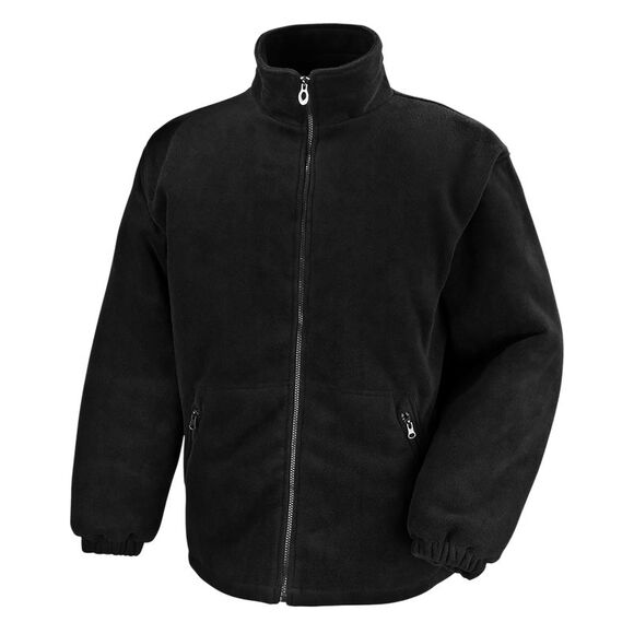 Result Core Mens Polartherm Casual Winter Warm Zip up Fleece Jacket /Coat / Blac - Picture 1 of 4